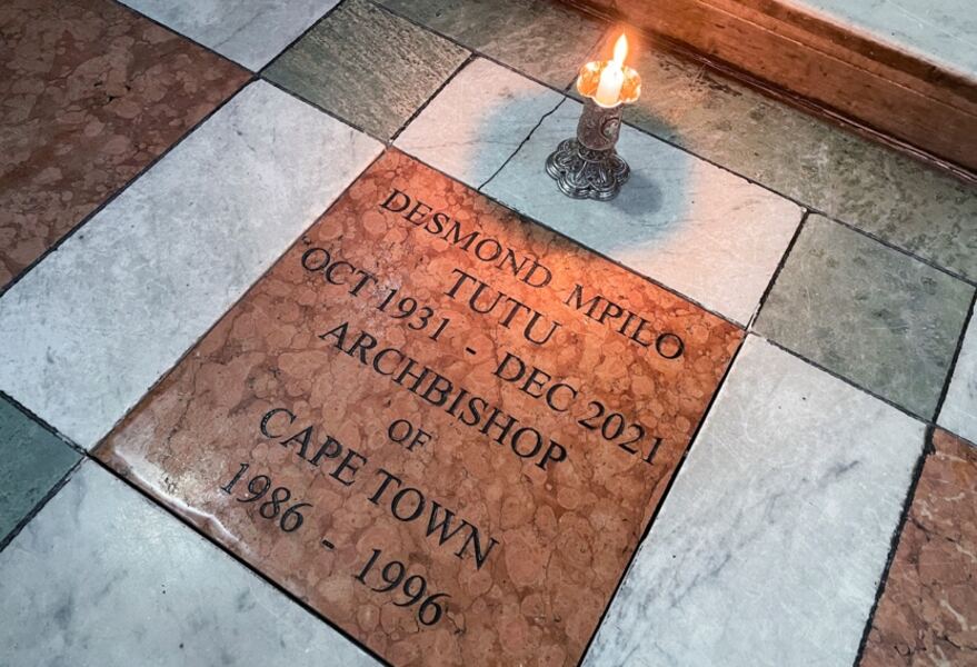 Tutu's grave marker at St George's